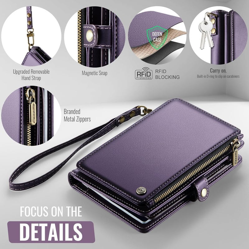 ASAPDOS Passport Holder Wallet Case Wallet for Men Women Purple - Image 3